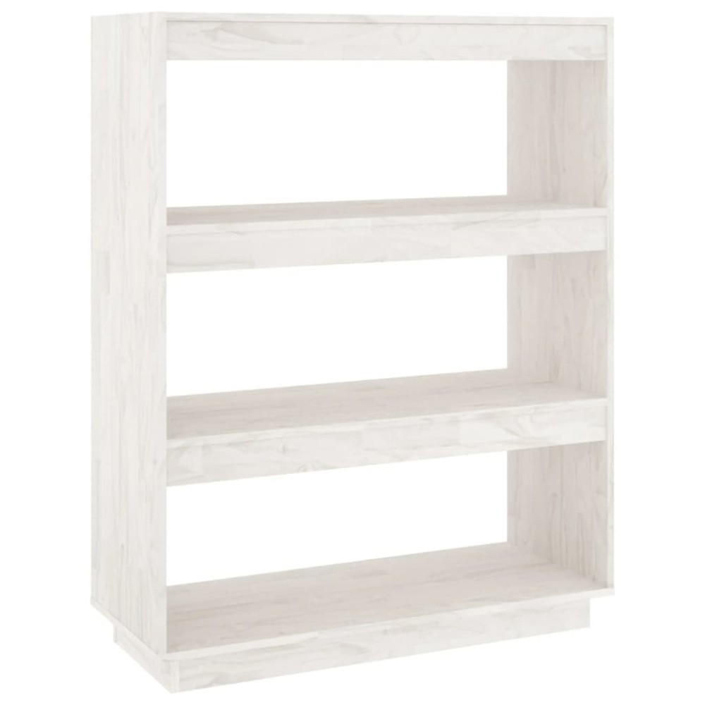 vidaXL Bibliotecă/Separator cameră, alb, 80x35x103 cm, lemn masiv pin