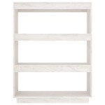 vidaXL Bibliotecă/Separator cameră, alb, 80x35x103 cm, lemn masiv pin