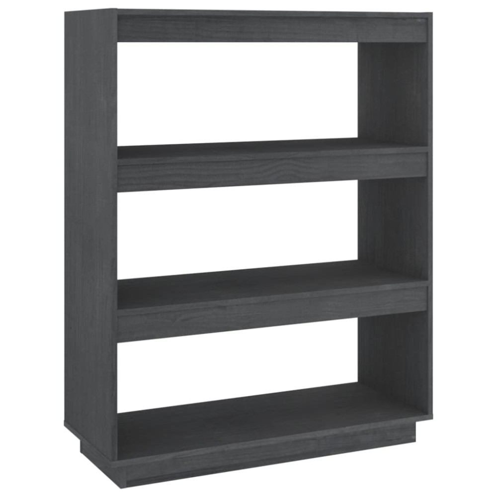 vidaXL Bibliotecă/Separator cameră, gri, 80x35x103 cm, lemn masiv pin
