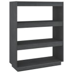 vidaXL Bibliotecă/Separator cameră, gri, 80x35x103 cm, lemn masiv pin