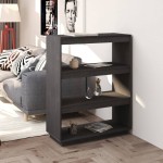 vidaXL Bibliotecă/Separator cameră, gri, 80x35x103 cm, lemn masiv pin
