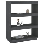 vidaXL Bibliotecă/Separator cameră, gri, 80x35x103 cm, lemn masiv pin