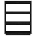 vidaXL Bibliotecă/Separator cameră, negru, 80x35x103cm, lemn masiv pin vidaXL Bibliotecă/Separator cameră, negru, 80x35x103cm, lemn masiv pin
