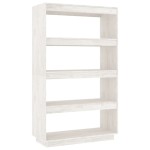 vidaXL Bibliotecă/Separator cameră alb 80x35x135 cm, lemn masiv de pin vidaXL Bibliotecă/Separator cameră alb 80x35x135 cm, lemn masiv de pin