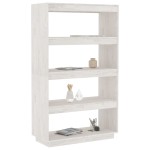 vidaXL Bibliotecă/Separator cameră alb 80x35x135 cm, lemn masiv de pin vidaXL Bibliotecă/Separator cameră alb 80x35x135 cm, lemn masiv de pin