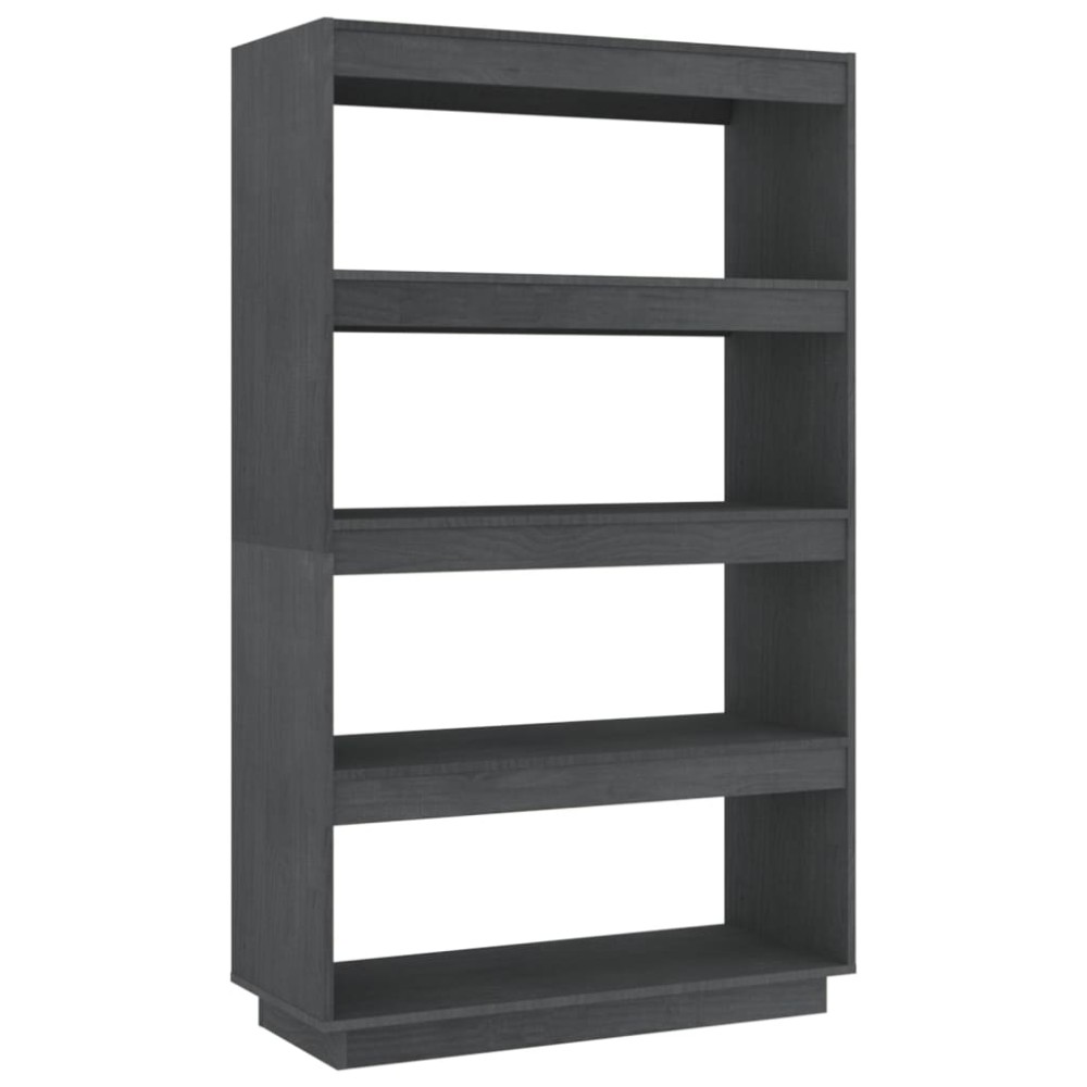 vidaXL Bibliotecă/Separator cameră, gri, 80x35x135 cm, lemn masiv pin