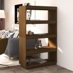 vidaXL Bibliotecă/Separator cameră, maro miere, 80x35x135 cm lemn pin vidaXL Bibliotecă/Separator cameră, maro miere, 80x35x135 cm lemn pin