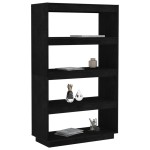 vidaXL Bibliotecă/Separator cameră, negru 80x35x135 cm, lemn masiv pin vidaXL Bibliotecă/Separator cameră, negru 80x35x135 cm, lemn masiv pin