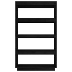 vidaXL Bibliotecă/Separator cameră, negru 80x35x135 cm, lemn masiv pin vidaXL Bibliotecă/Separator cameră, negru 80x35x135 cm, lemn masiv pin