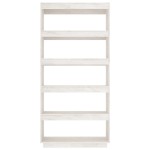 vidaXL Bibliotecă/Separator cameră, alb, 80x35x167 cm, lemn masiv pin