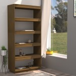 vidaXL Bibliotecă/Separator cameră, maro miere, 80x35x167 cm lemn pin
