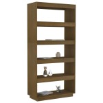 vidaXL Bibliotecă/Separator cameră, maro miere, 80x35x167 cm lemn pin