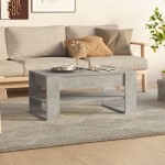 vidaXL Măsuță de cafea, gri beton, 102x55x45 cm, lemn prelucrat vidaXL Măsuță de cafea, gri beton, 102x55x45 cm, lemn prelucrat