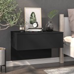 vidaXL Noptieră de perete, negru vidaXL Noptieră de perete, negru