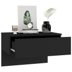 vidaXL Noptieră de perete, negru vidaXL Noptieră de perete, negru