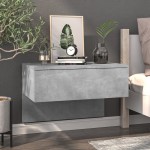vidaXL Noptieră de perete, gri beton vidaXL Noptieră de perete, gri beton