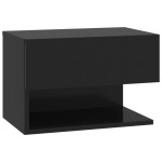 vidaXL Noptieră de perete, negru vidaXL Noptieră de perete, negru