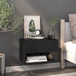 vidaXL Noptieră de perete, negru vidaXL Noptieră de perete, negru