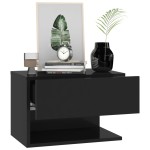 vidaXL Noptieră de perete, negru vidaXL Noptieră de perete, negru