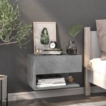 vidaXL Noptieră de perete, gri beton vidaXL Noptieră de perete, gri beton