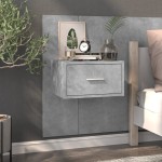 vidaXL Noptiere de perete, 2 buc., gri beton
