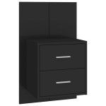 vidaXL Noptieră de perete, negru vidaXL Noptieră de perete, negru