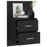 vidaXL Noptieră de perete, negru vidaXL Noptieră de perete, negru