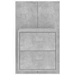 vidaXL Noptiere de perete, 2 buc., gri beton