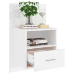 vidaXL Noptiere de perete, 2 buc., alb
