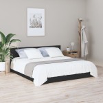 vidaXL Tăblie de pat, negru, 200x1,5x80 cm, lemn prelucrat