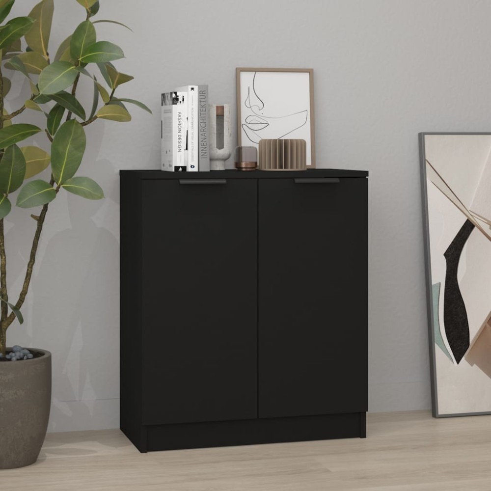 vidaXL Servantă, negru, 60x30x70 cm, lemn prelucrat