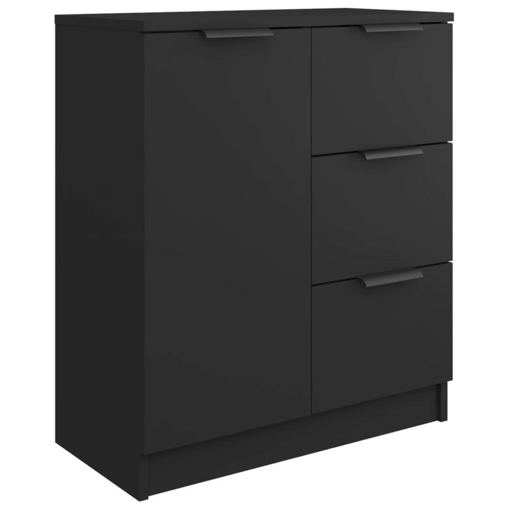 vidaXL Servantă, negru, 60x30x70 cm, lemn prelucrat