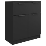 vidaXL Servantă, negru, 60x30x70 cm, lemn prelucrat
