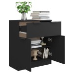 vidaXL Servantă, negru, 60x30x70 cm, lemn prelucrat