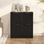 vidaXL Servantă, negru, 60x30x70 cm, lemn prelucrat vidaXL Servantă, negru, 60x30x70 cm, lemn prelucrat