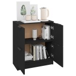 vidaXL Servantă, negru, 60x30x70 cm, lemn prelucrat vidaXL Servantă, negru, 60x30x70 cm, lemn prelucrat