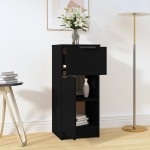 vidaXL Servantă, negru, 30x30x70 cm, lemn prelucrat