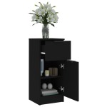 vidaXL Servante, 2 buc., negru, 30x30x70 cm, lemn prelucrat