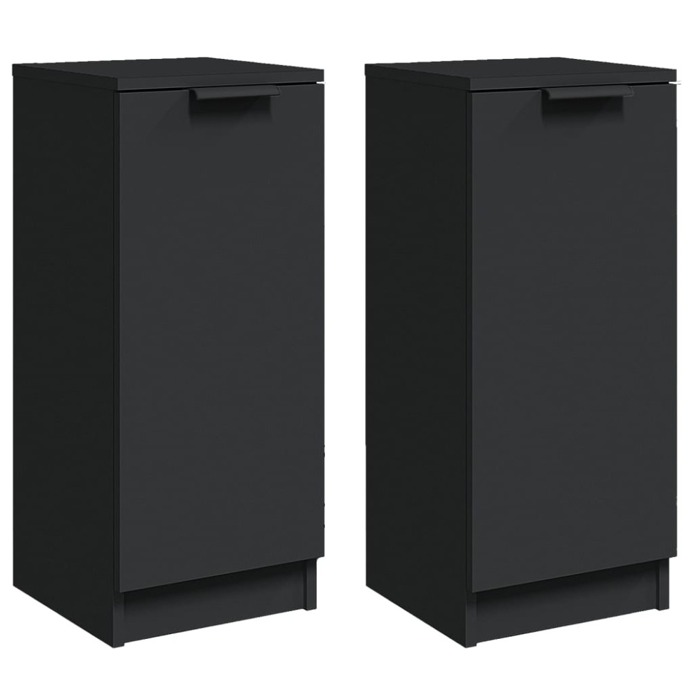 vidaXL Servante, 2 buc., negru, 30x30x70 cm, lemn prelucrat