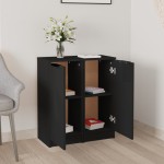 vidaXL Servante, 2 buc., negru, 30x30x70 cm, lemn prelucrat