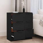 vidaXL Servante, 2 buc., negru, 30x30x70 cm, lemn prelucrat vidaXL Servante, 2 buc., negru, 30x30x70 cm, lemn prelucrat