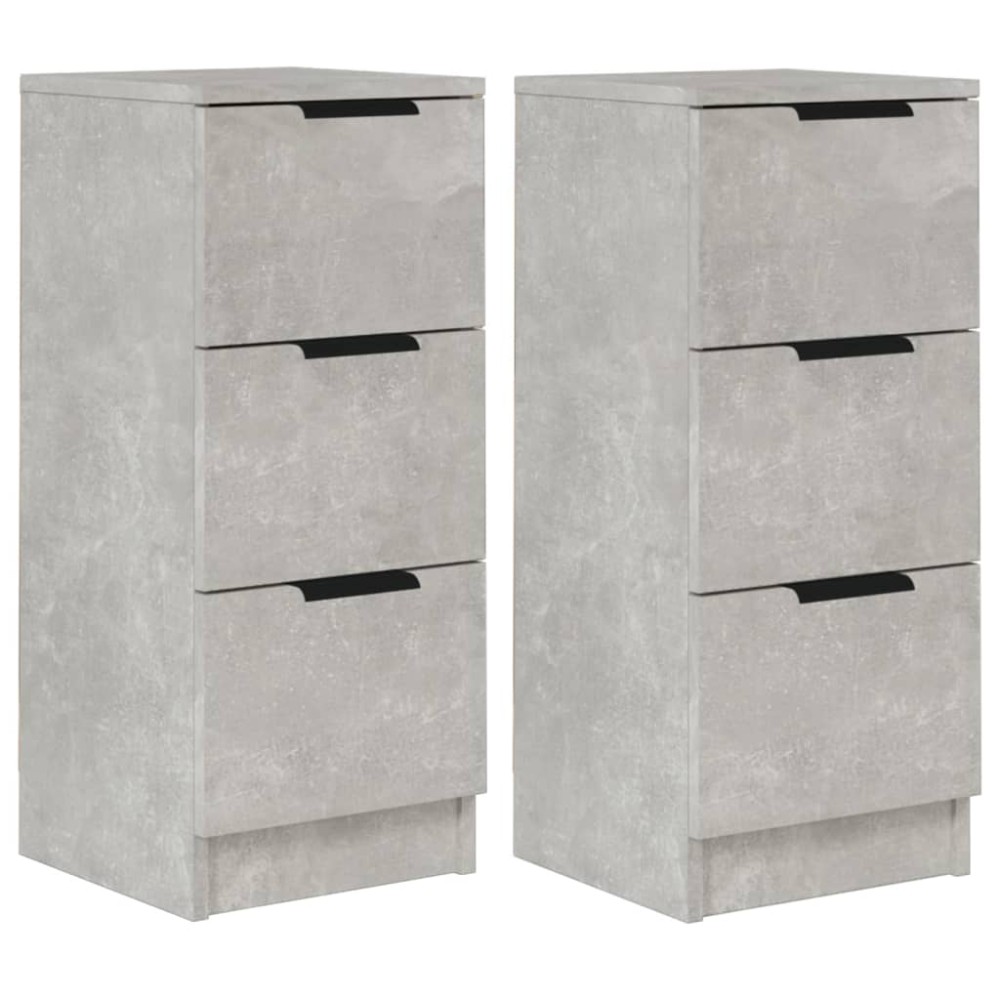 vidaXL Dulapuri, 2 buc., gri beton, 30x30x70 cm, lemn compozit