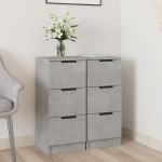 vidaXL Dulapuri, 2 buc., gri beton, 30x30x70 cm, lemn compozit