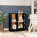 vidaXL Dulapuri, 2 buc., negru, 30x30x70 cm, lemn prelucrat