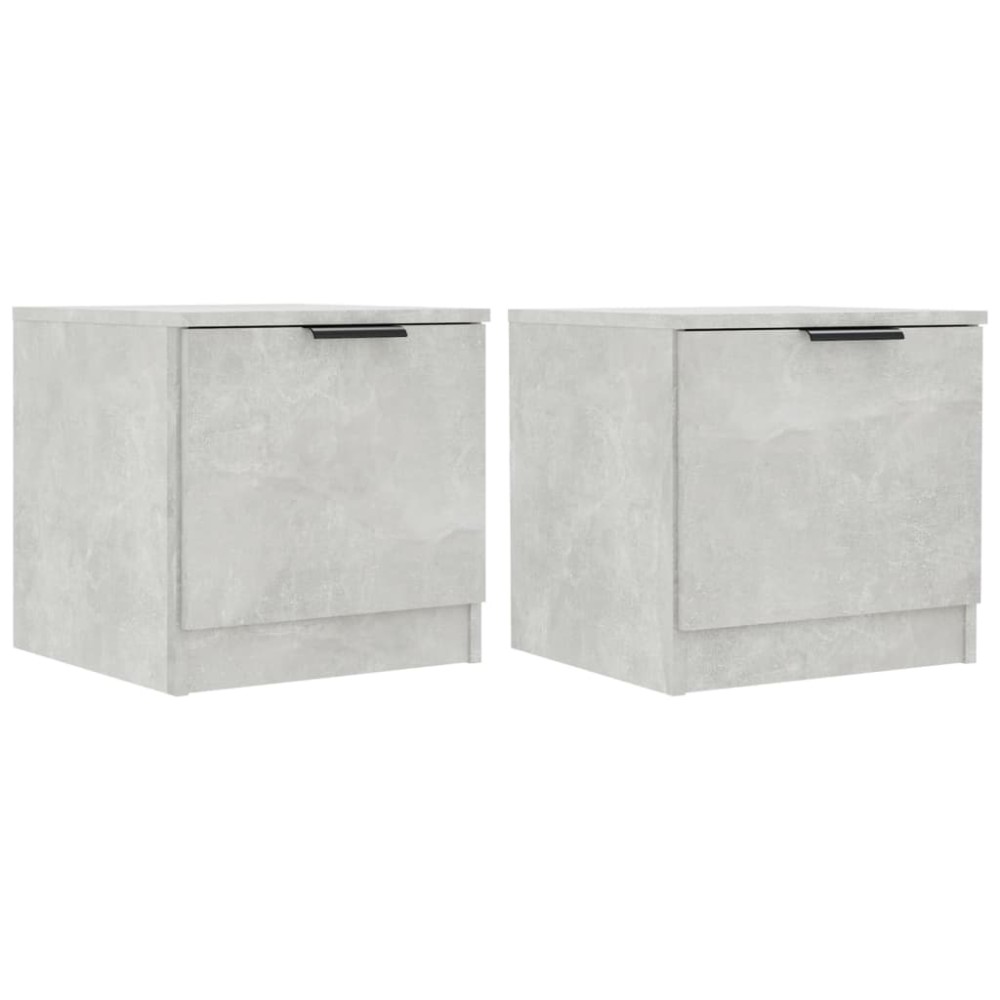 vidaXL Noptiere, 2 buc., gri beton, 40x39x40 cm
