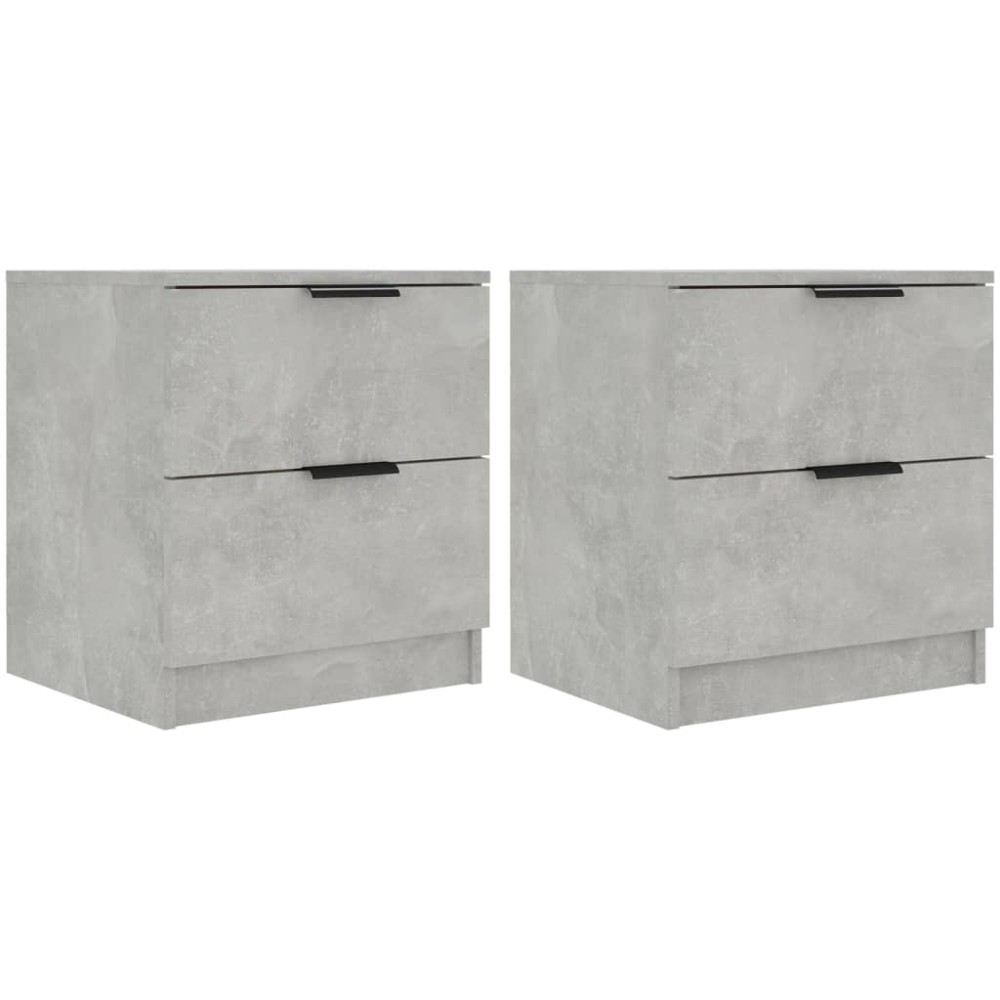 vidaXL Noptiere, 2 buc., gri beton, lemn prelucrat