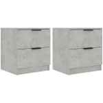 vidaXL Noptiere, 2 buc., gri beton, lemn prelucrat vidaXL Noptiere, 2 buc., gri beton, lemn prelucrat