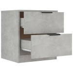 vidaXL Noptiere, 2 buc., gri beton, lemn prelucrat vidaXL Noptiere, 2 buc., gri beton, lemn prelucrat