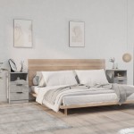 vidaXL Noptiere, 2 buc., gri beton, lemn prelucrat vidaXL Noptiere, 2 buc., gri beton, lemn prelucrat