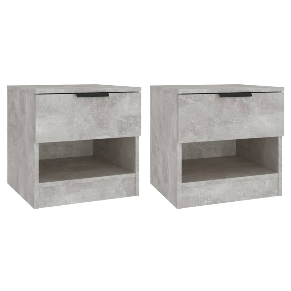 vidaXL Noptiere, 2 buc., gri beton, lemn prelucrat